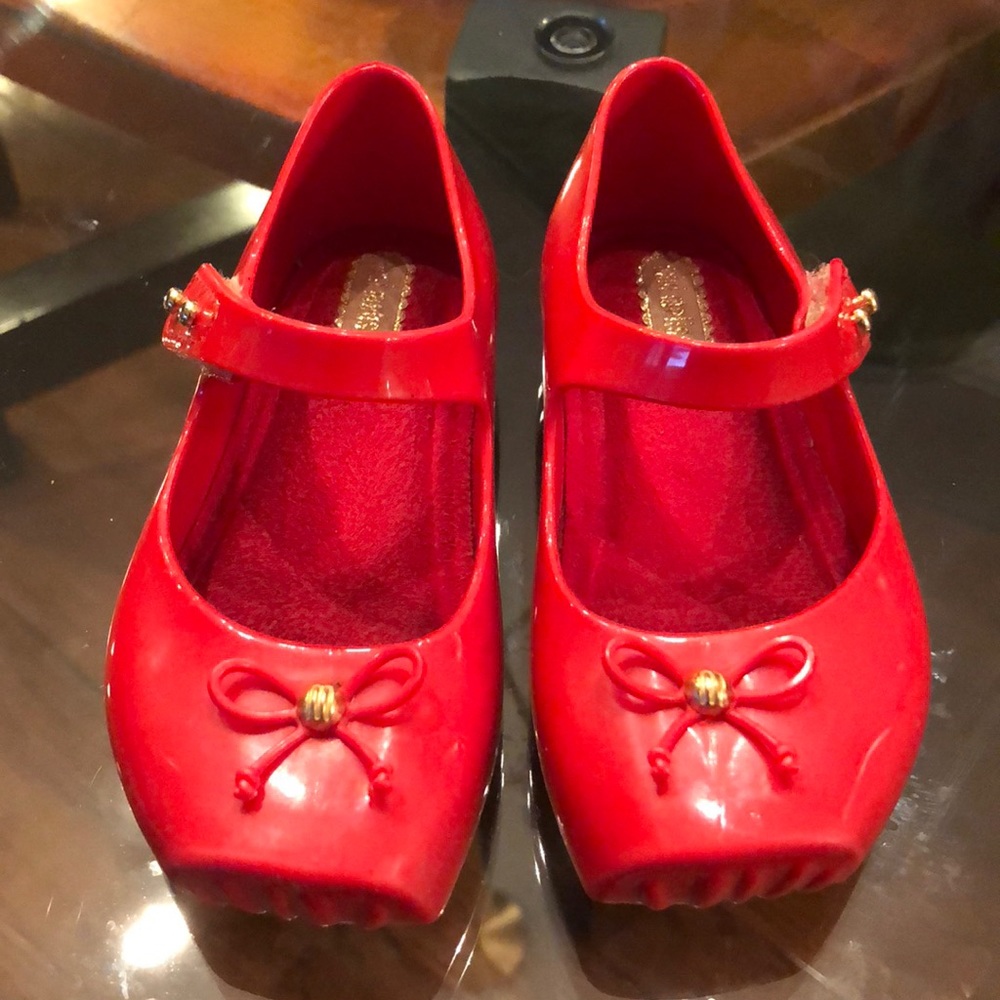 Mini Melissa Ballet Mary Janes - Red Size 7